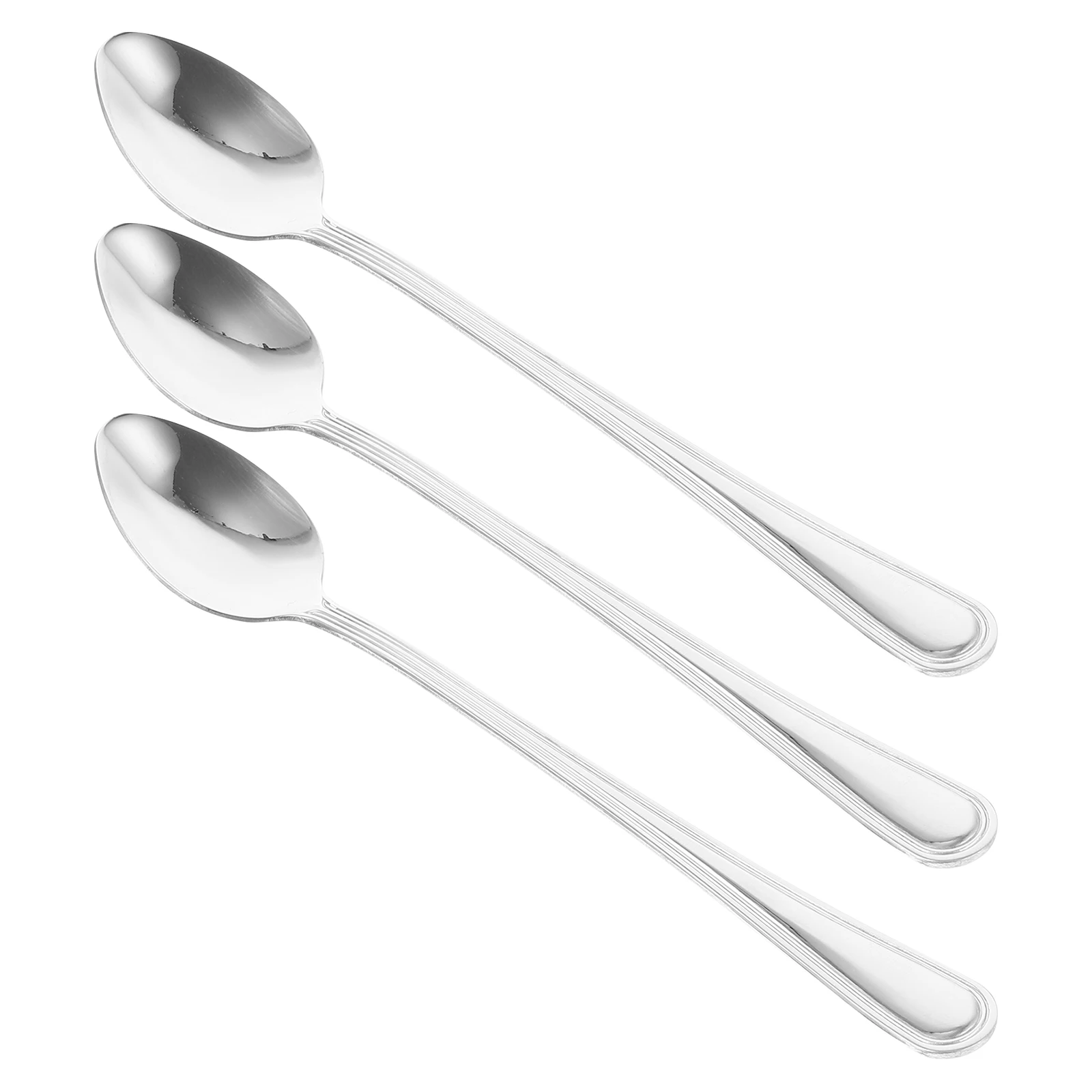 

3pcs Stainless Steel Mixing Spoon Long Handle Coffee Spoon for Drinks Cake Stirring Kitchen Beverages Household