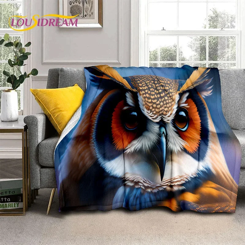 

3D Cute Owl Eagle Birds Cartoon Soft Flannel Blanket for Beds Bedroom Sofa Picnic,Throw Blanket for Cover Outdoors Leisure Gift