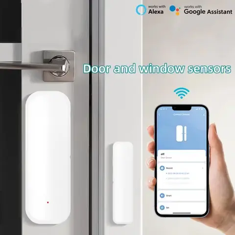 Tuya Zigbee Smart Door Sensor Window Door Open Closed Detectors Smart Home Security Alarm System Voice Control Via Alexa Google