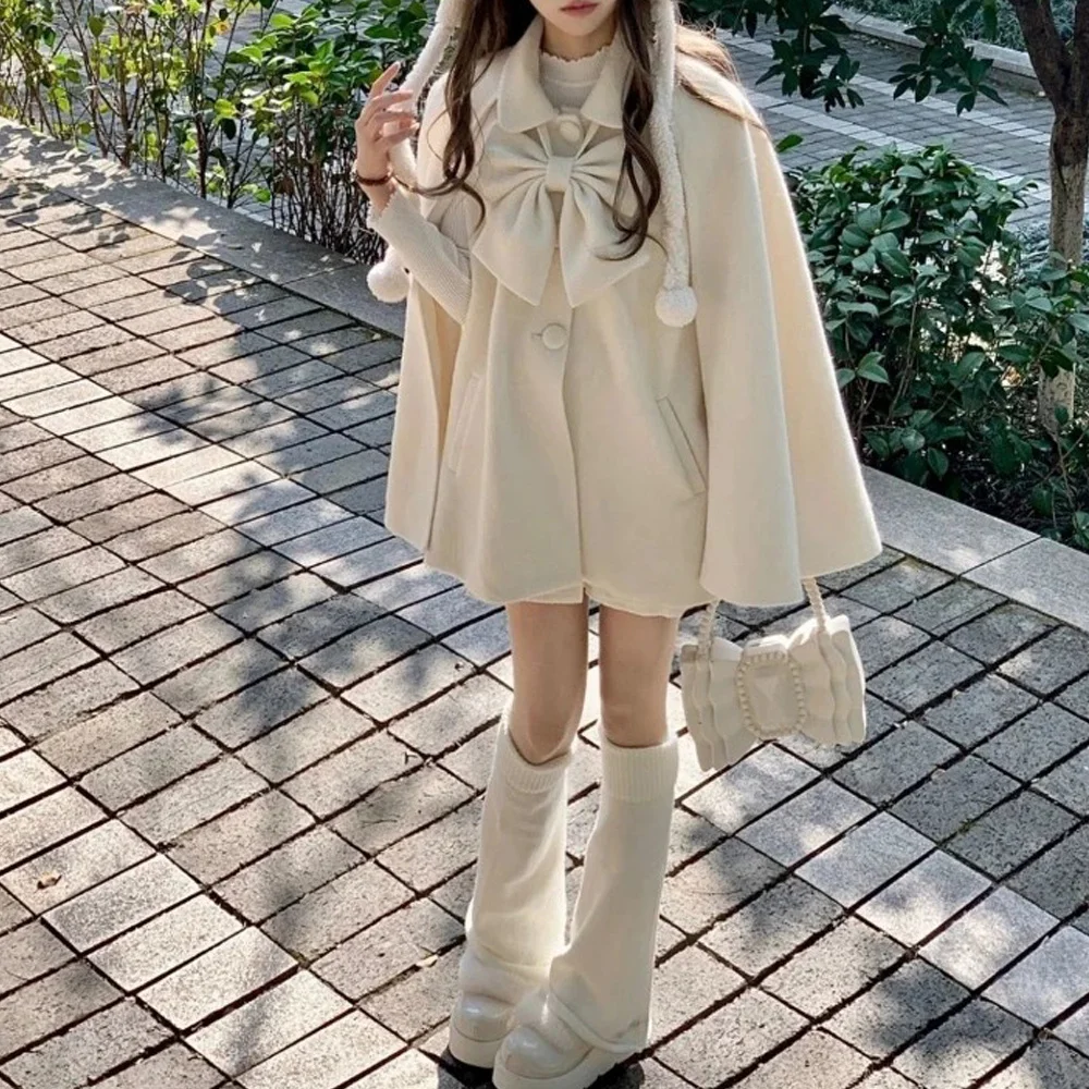 Lolita Dolce Harajuku Kawaii Giacca solida 2025 Ragazza Giacche Grunge oversize Donna Y2k Estetica monopetto Cappotti vintage