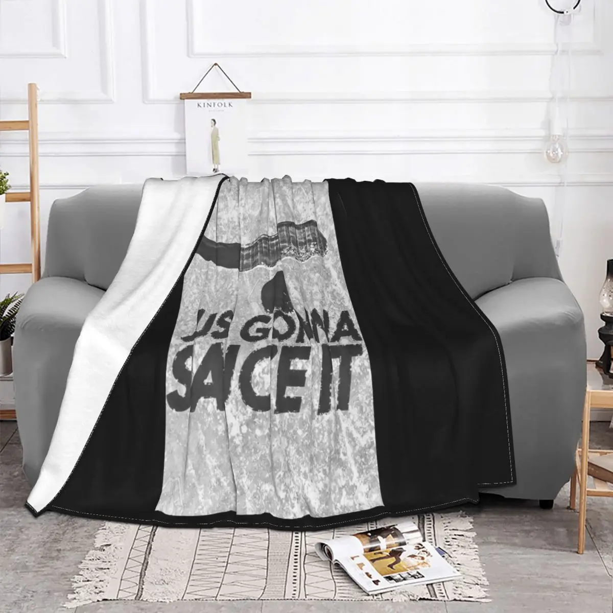 Function Just Gonna Sauce It Hockey Mens Fashion Puck Ice Stick Goal Women Men Slim Fit Different Family Throw Blanket