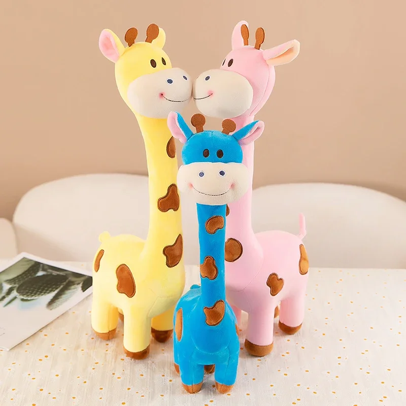 Cartoon Giraffe Simulation Animal Ornament Doll Soft Stuffed Animal Sleeping Pillow Cushion Christmas Gifts for Kids and Girls
