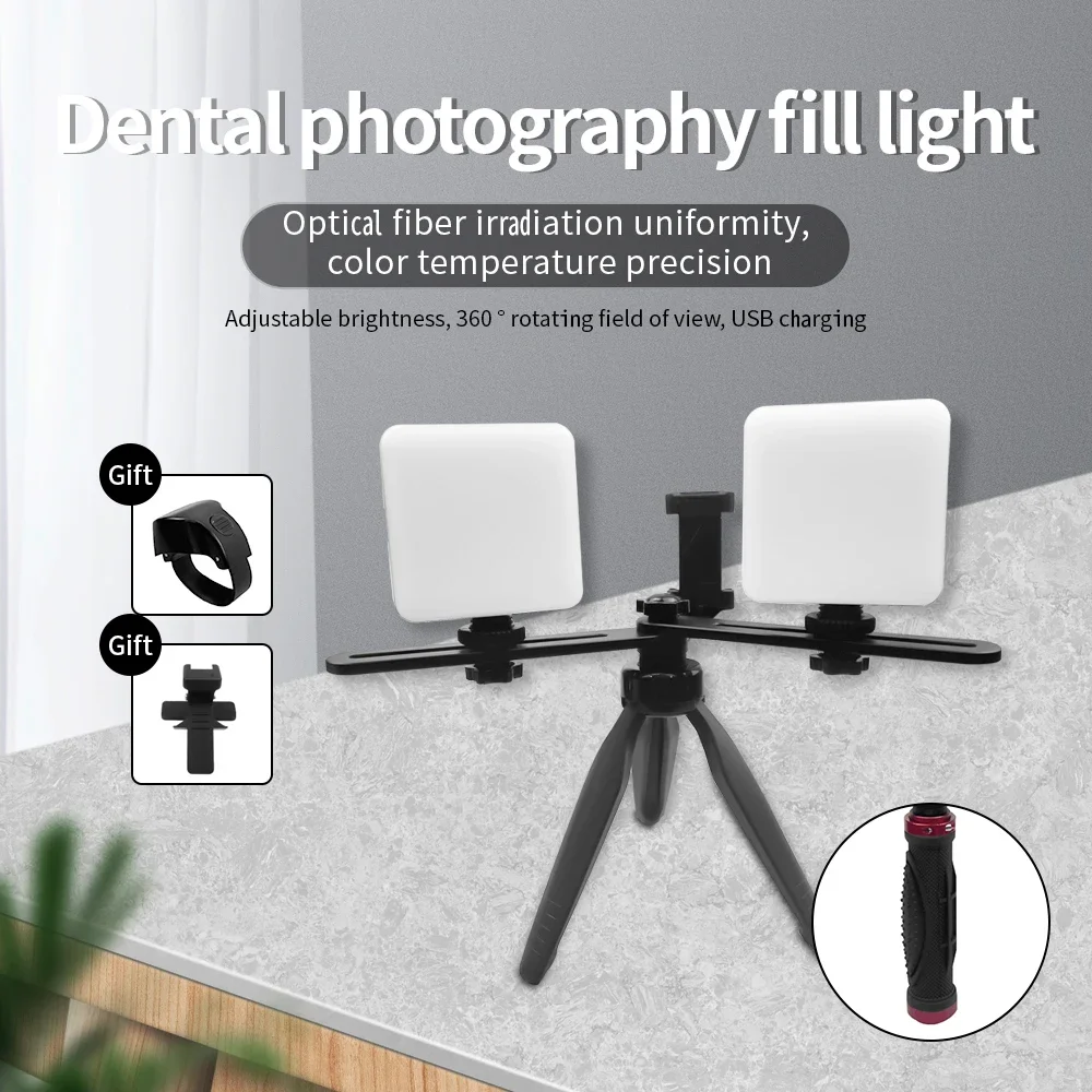 360 Rotation Dental Photography Kit Mobile Phone Fill Light Intraoral Flashlight USB Rechargeable Professional Dentist Equipment