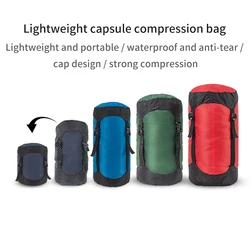 Waterproof Compression Stuff Sack Outdoor Camping Sleeping Bag Lightweight Storage Bag Drawstring Nylon Pack EDC Equipment