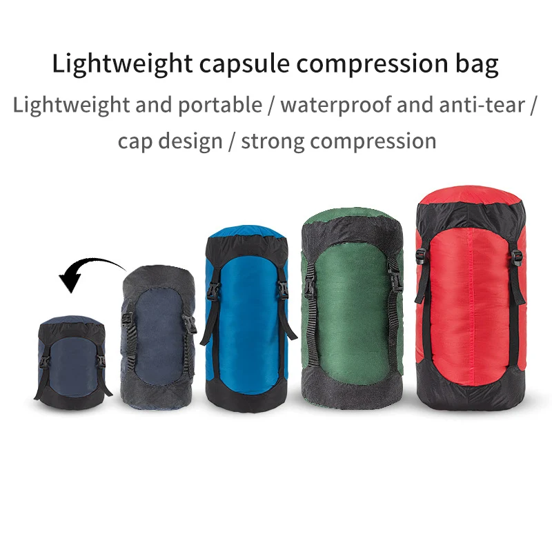 Waterproof Compression Stuff Sack Outdoor Camping Sleeping Bag Lightweight Storage Bag Drawstring Nylon Pack EDC Equipment