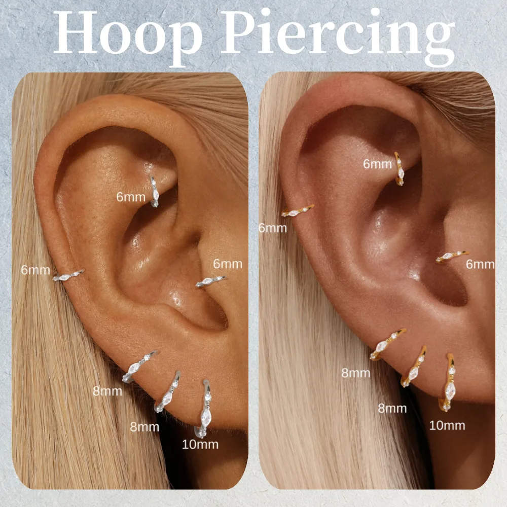 Canner 925 Sterling Silver Hoop Earring Helix Piercings 925 Piercing Hoop Earrings Women Minimalist Earrings Hypoallergenic
