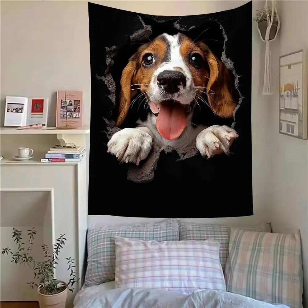 

Cute pet dog Tapestry Home Decor Wall Hanging Tapestry Wall Bedroom Background Decor Tapestries