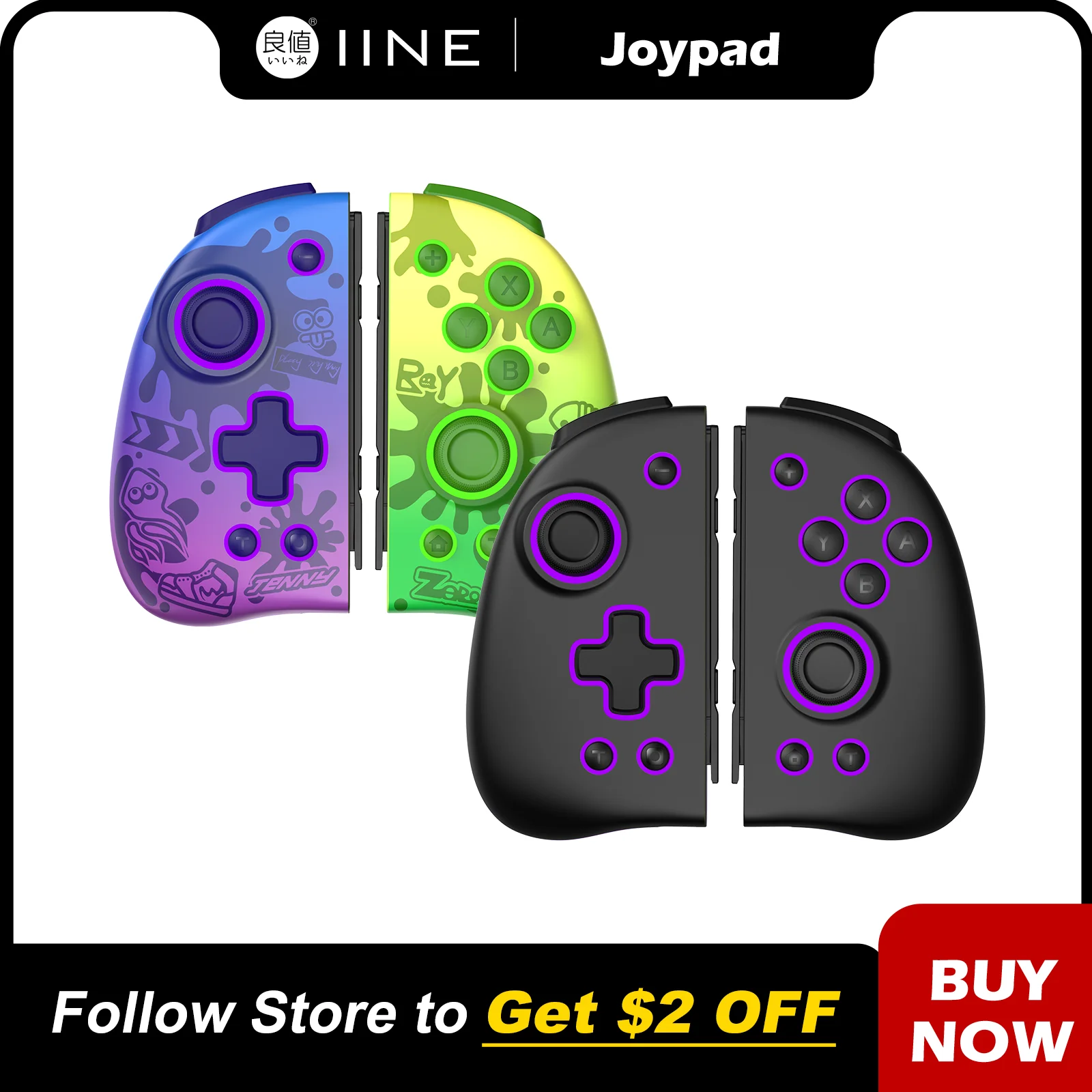 IINE Neptune Mechanical Joypad Macro Custom ALPS Analog Stick Compatible Nintendo Swtich/Lite/OLED