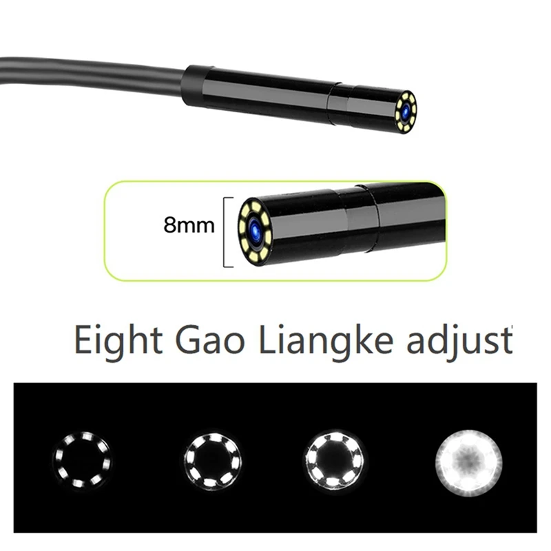 Endoscope HD avec lumière LED, objectif 8Mm, caméra de Pipeline, caméra d'inspection visuelle, Endoscope vidéo, câble dur