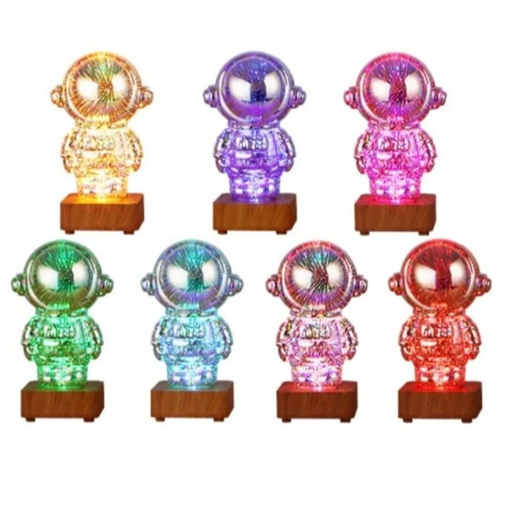 

Светодиодный 3D астронавт, фейерверк, ночник, стеклянная фигурка, USB-лампа для проектора, скульптура, эстетичная сменная цветная лампа для детей