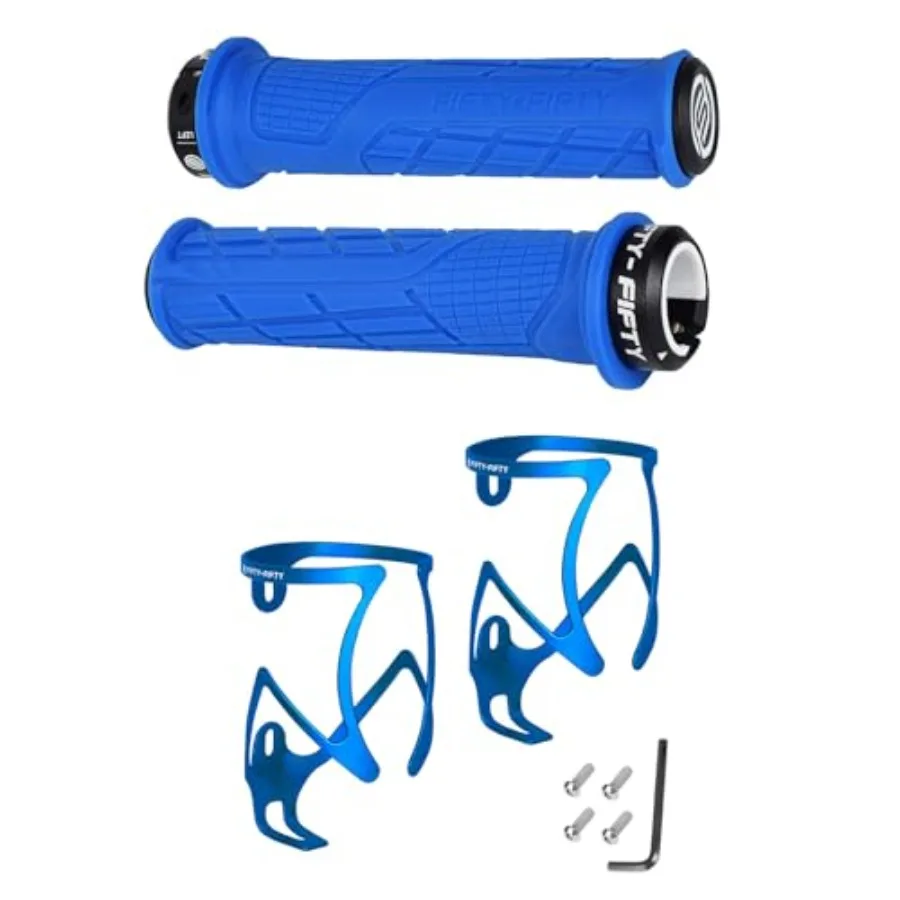 

Mountain Bike Handlebar Grips Single Lock-on MTB Grips Comfortable and Lock On Non-Slip Bicycle Handle Bike Water Bottle Holder