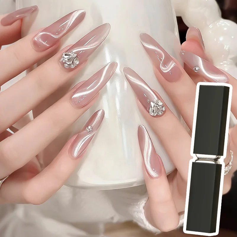 

2pcs/set Strong Dual-Headed Nail Cat Magnet With Protective Cover Magnetic Tool For French 3D Nail Art Ribbon Effect Manicure