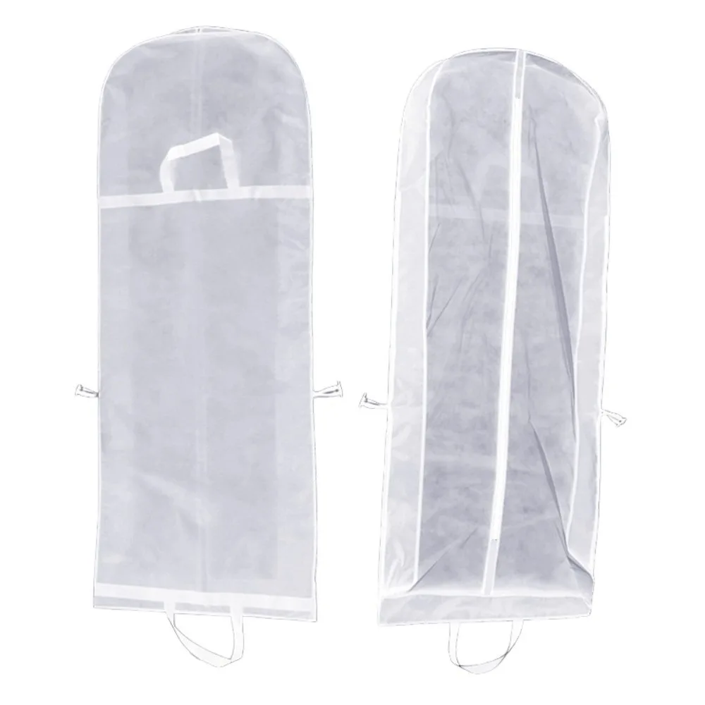 

180cm Wedding Dress Cover Hanging Design Transparent Formal Dress Dust Cover Zipper Breathable Foldable Clothes Storage Bag