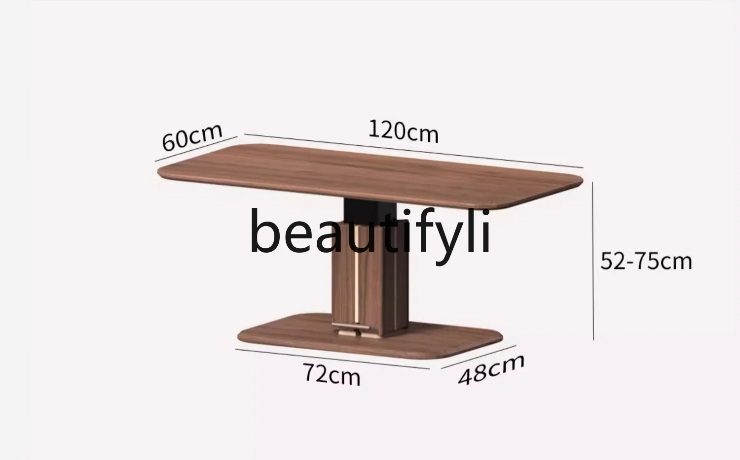 Solid wood  coffee table North American black walnut living room household multi-functional dining table   apartment tea table62