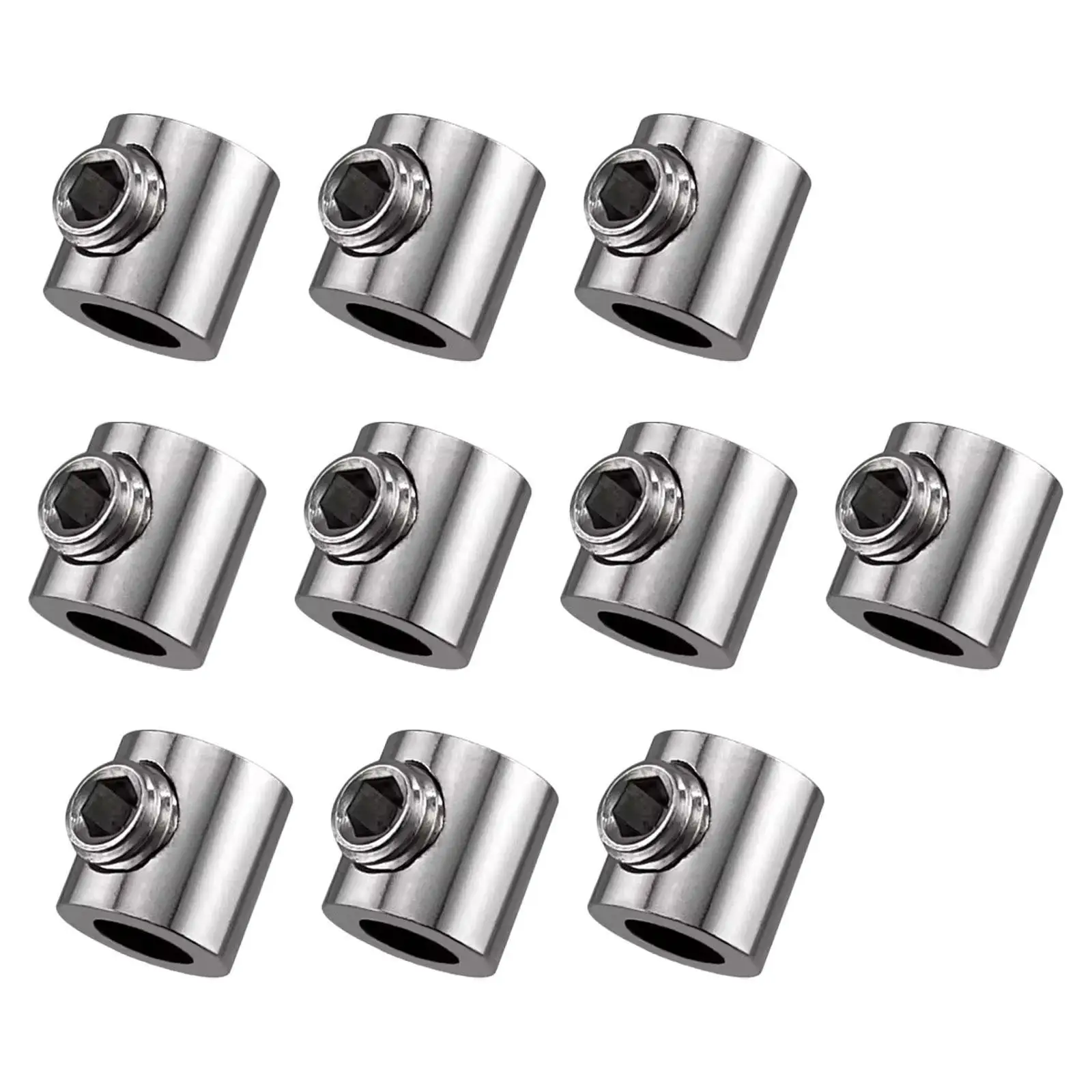 Wire Rope Clamps Clip for 1-1.5mm Wire Rope Accessory Multifunctional Lock Cable Clamps Simple Assembly 10Pcs Stainless Steel