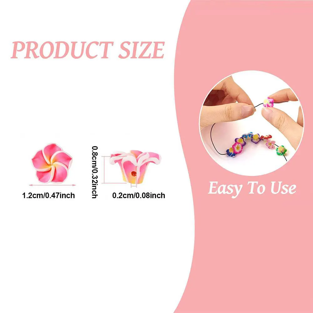 10/30/50 قطعة متعددة الألوان الطين زهرة على شكل الخرز الزخرفية ، أساور يدوية ، القلائد ، عطلة الشاطئ هدية صنع الملحقات