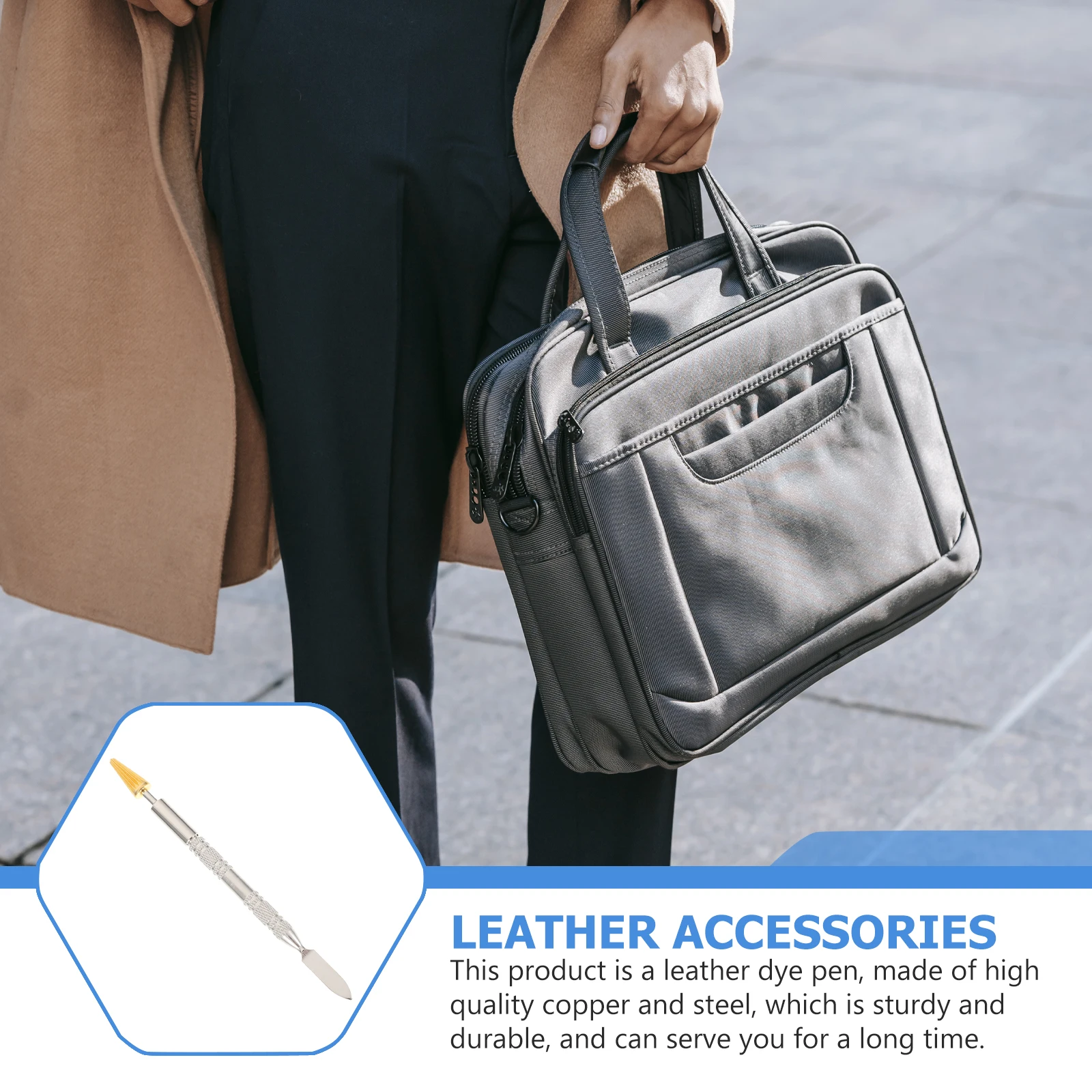 

1Pcs Oil Edge Pen Premium Copper Steel DIY Craft Tool Dual-Use Sealing Dye Applicator for Handbags Belts Rolling