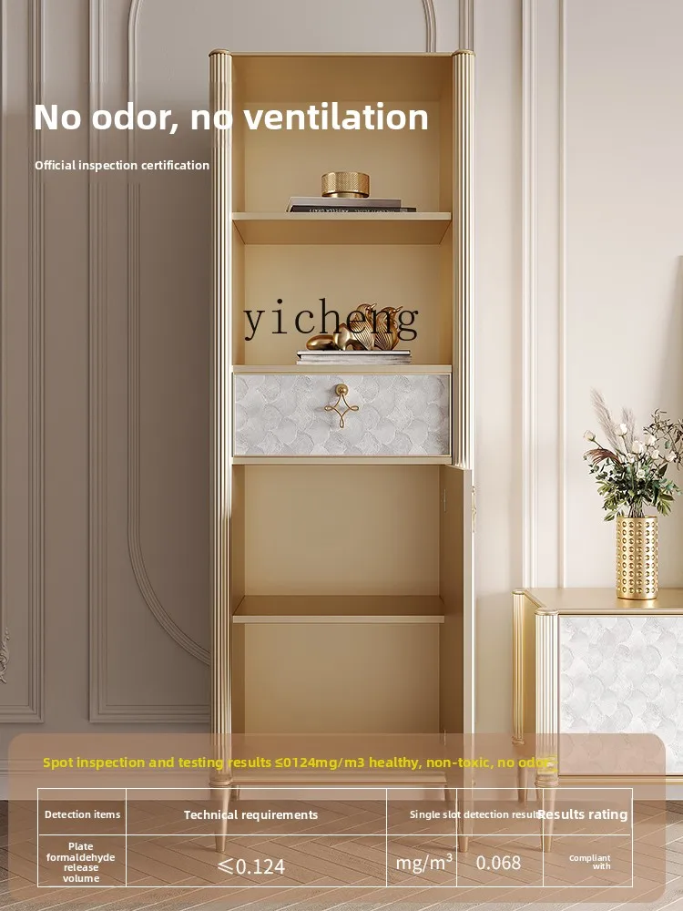 

FY2 Solid Wood Single Door Bookcase Shell Standing Cabinet Solid Wood Floor Bookshelf Storage Cabinet