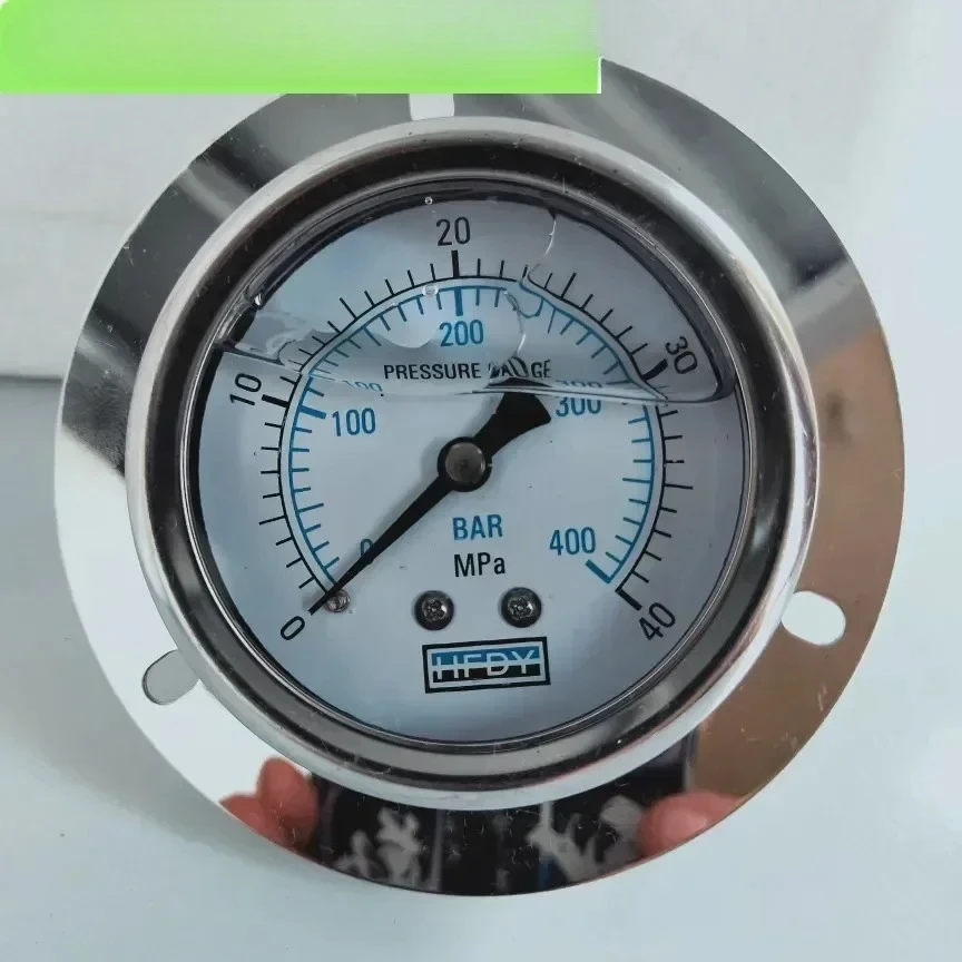 

YN60ZT axial belt edge shock-resistant pressure gauge 25mpa40mpa60mpa1/4PT oil hydraulic HFDY English