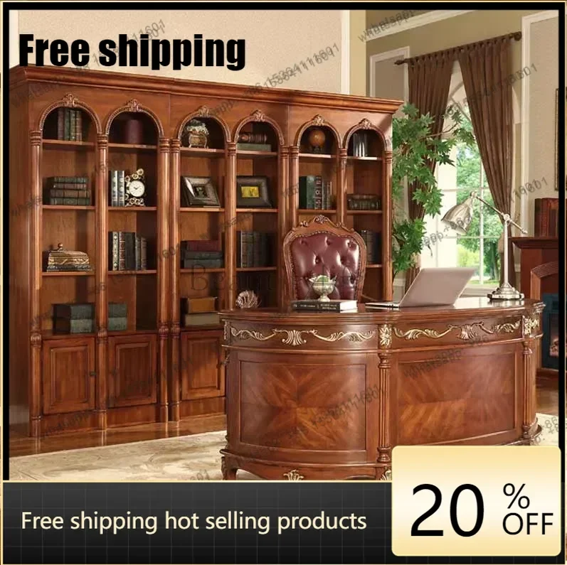 X4 American semicircular desk household solid wood European boss office desk