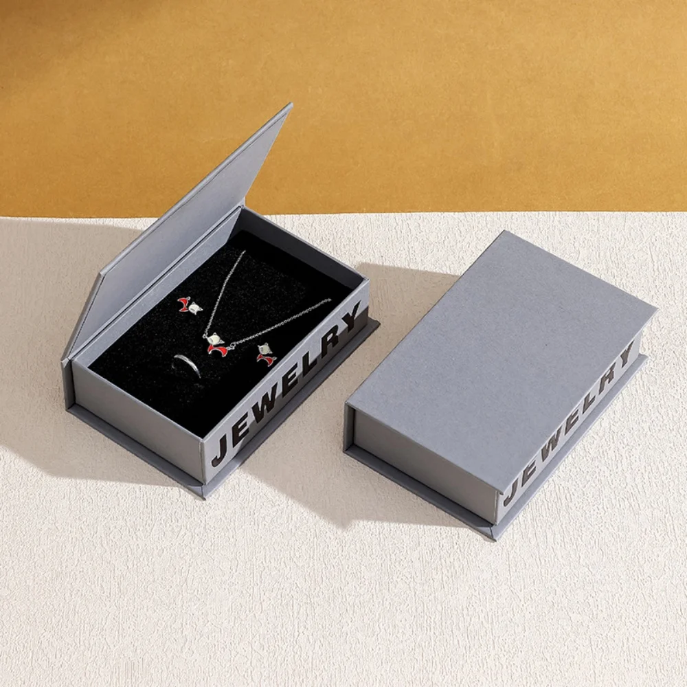 Flip Cover Jewelry Case Elegant Jewelry Storage Box Multi Color Display Boxes Compact Sponge Jewelry Case For Gift Box Dressing