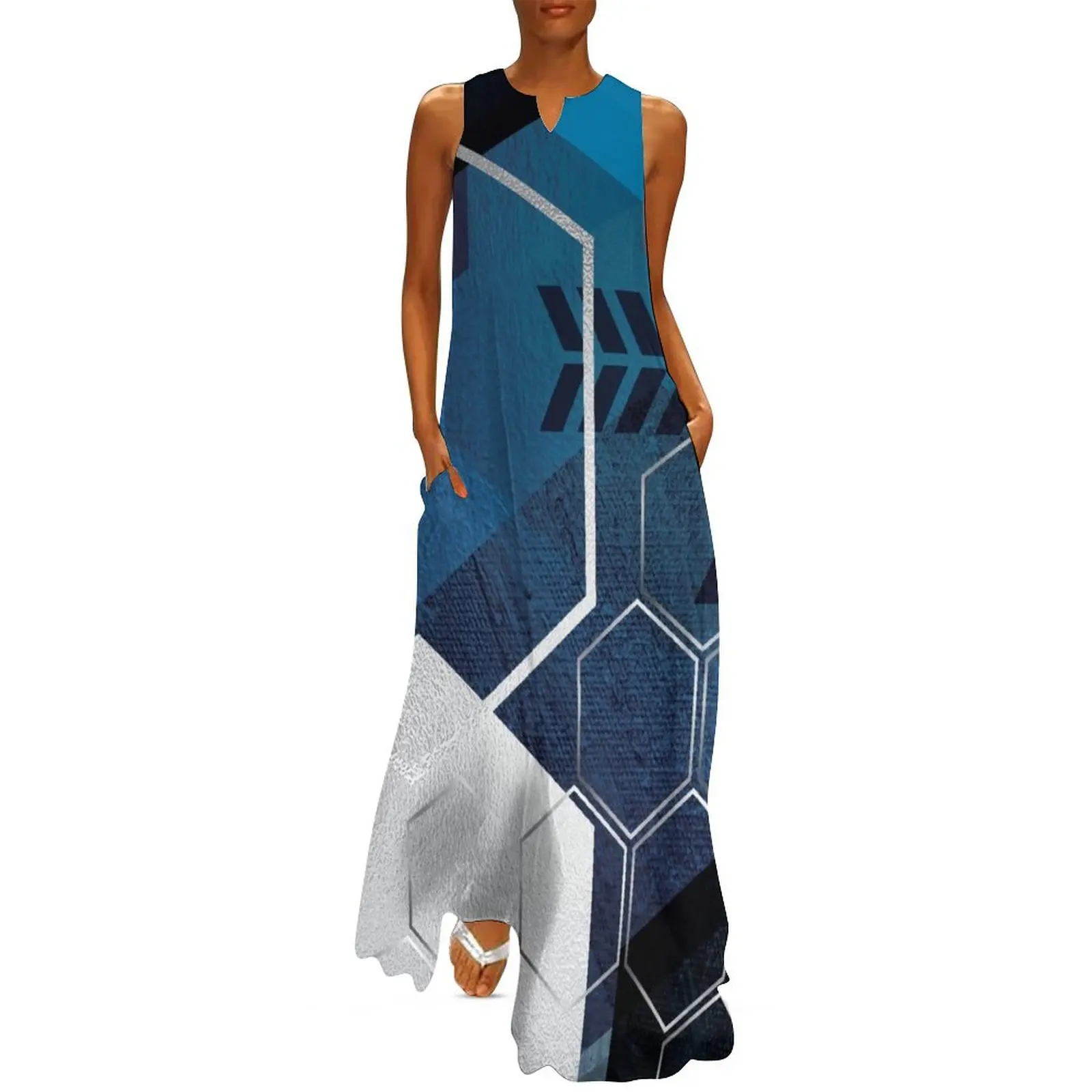 

Blue GeoLuxe No. 3 Long Dress women's clothing summer 2025 novelties Dress women dress for women Female