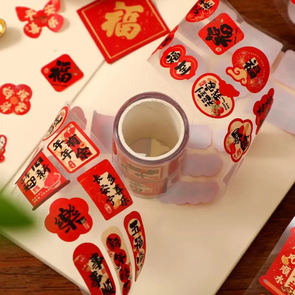 138/200Pcs Chinese New Year Stickers Removable Cute Style Lunar New Year Stickers Decorative Stickers Colorful Patterns
