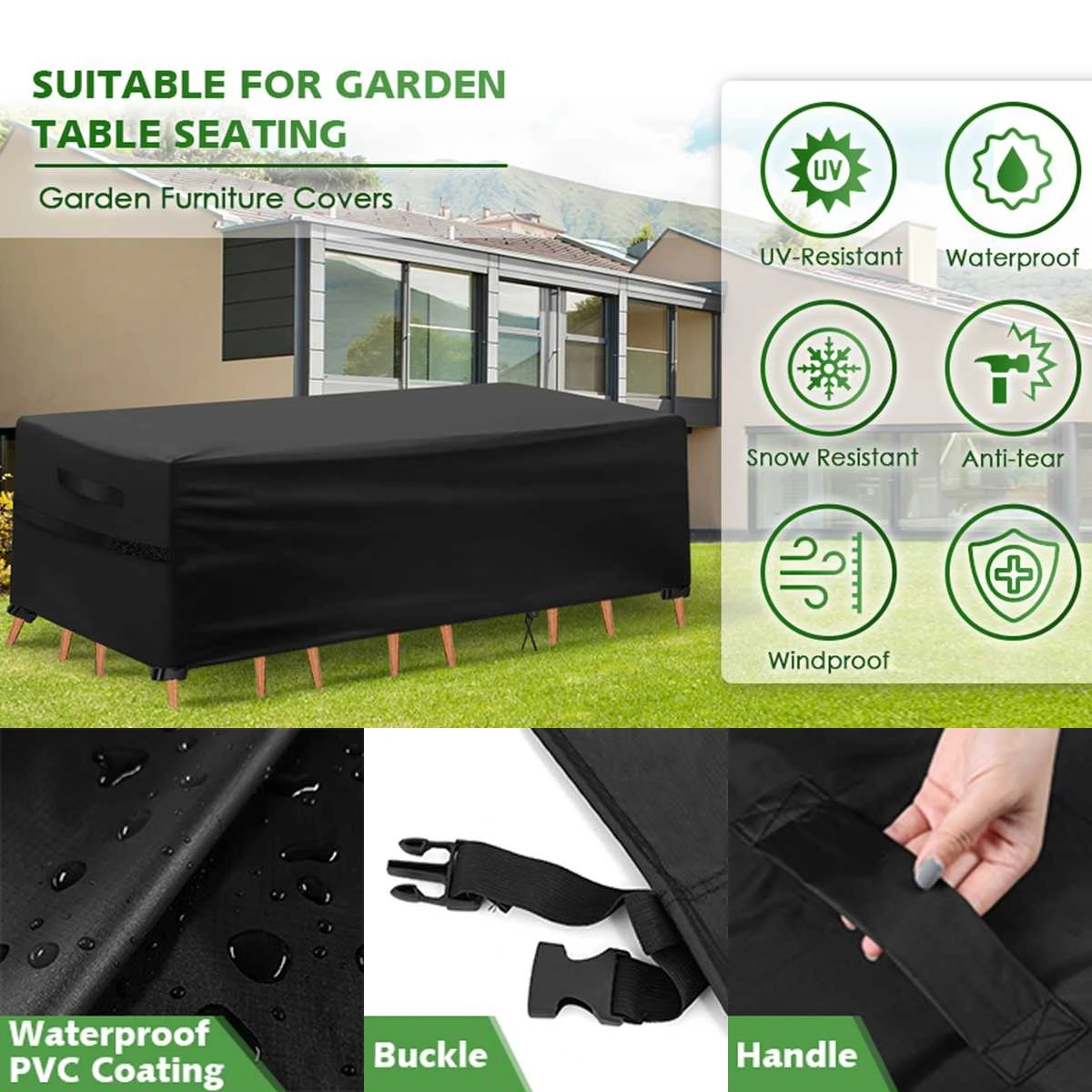 420D Oxford Cloth Waterproof Outdoor Patio Garden Furniture Covers Rain Snow Chair Protection for Sofa Table Dust Proof Cover