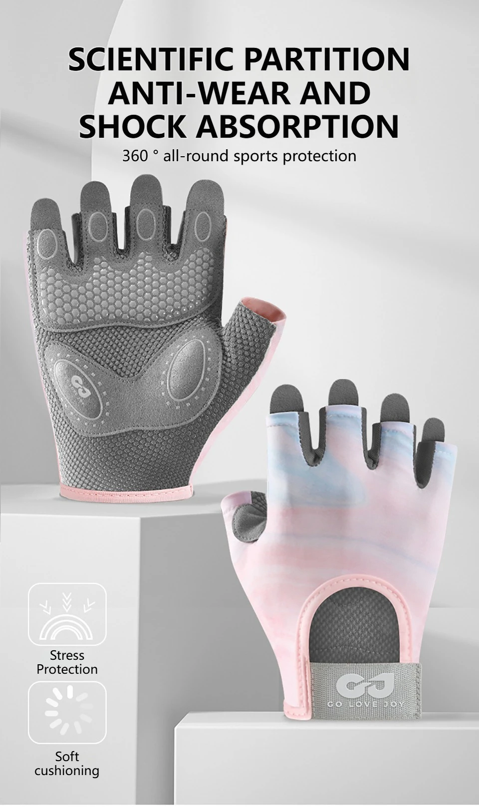 GTUBIKE 1 Paar neue Fahrradhandschuhe, Workout-Gymnastikhandschuhe für Männer und Frauen, Gewichtheben, fingerlose Handschuhe, Training, Übung, Fitness – Detail 16