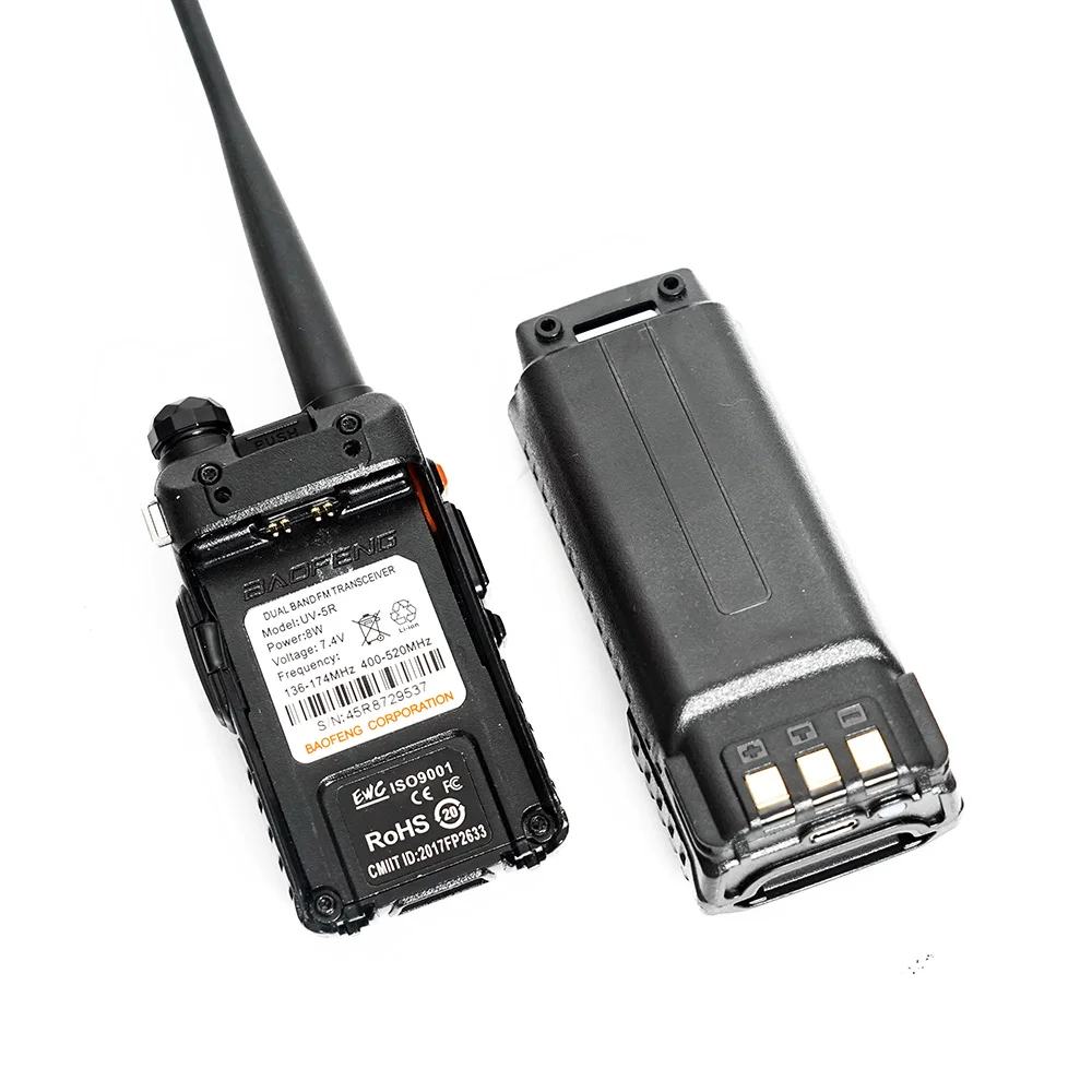 Walkie Talkie BAOFENG UV-5R ulepszona wersja powiększa baterię prawdziwe 3800mAh wsparcie typu C ładowanie UV5R dwukierunkowe radia oryginalne