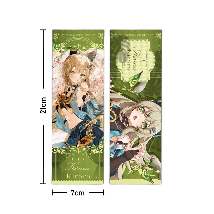 1PC GENSHIN Double Side Bookmarks Laser