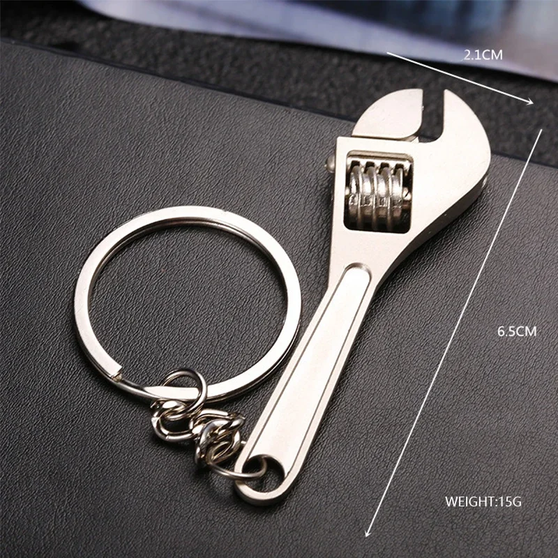 Simulation Tool Keychain Metal Creative Wrench Keychain Car Small Gift Pendant Adjustable