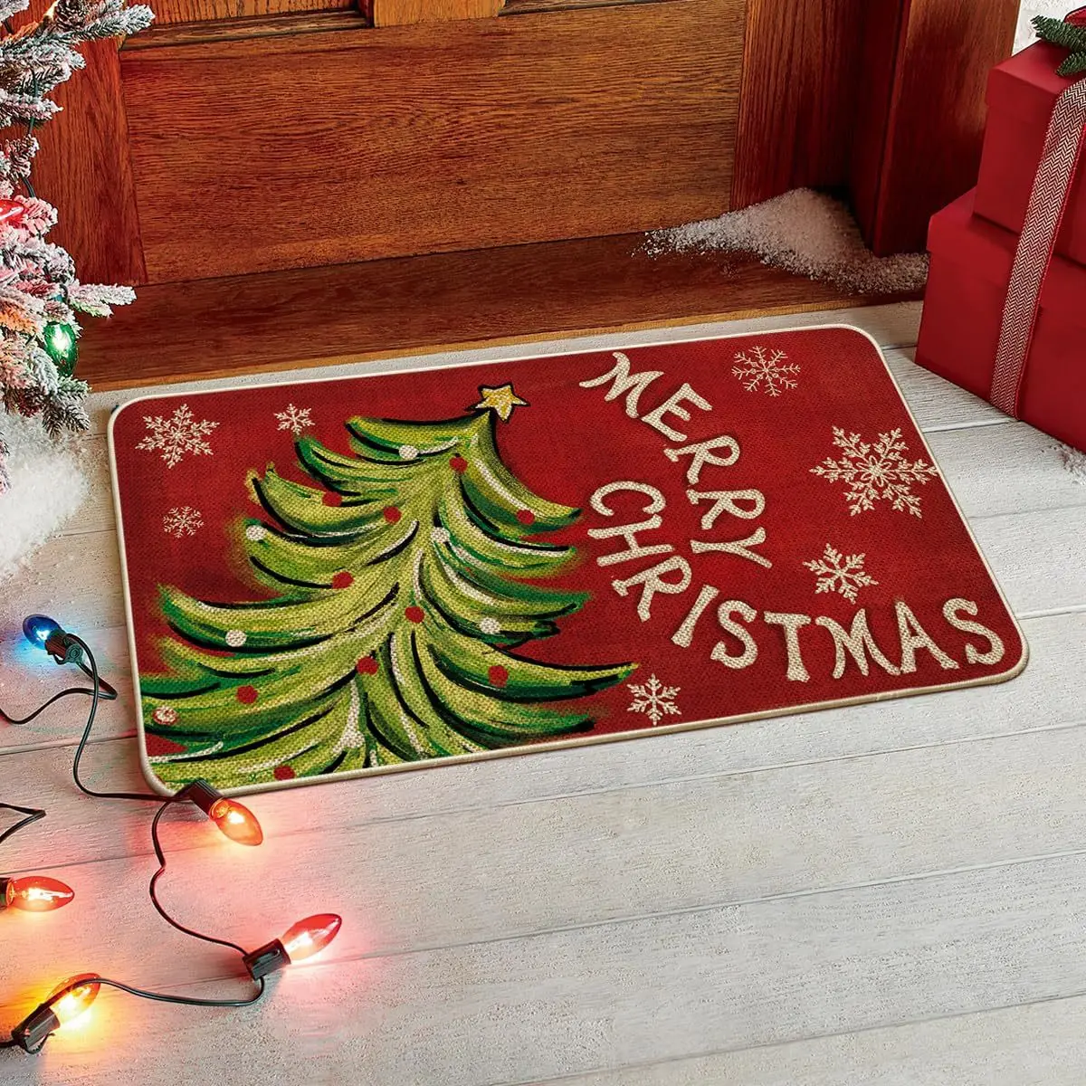 Christmas Decoration Floor Mat Entrance Door Bedroom Bath Toilet Anti Slip Mat Carpet 2025 Merry Christmas Navidad New Year Gift