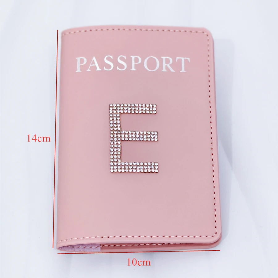 1 Piece Rhinestones Letter A-Z  Passport Cover Case Holder Passport Wallet Card Holder Fashion Travel Accessories For Flight