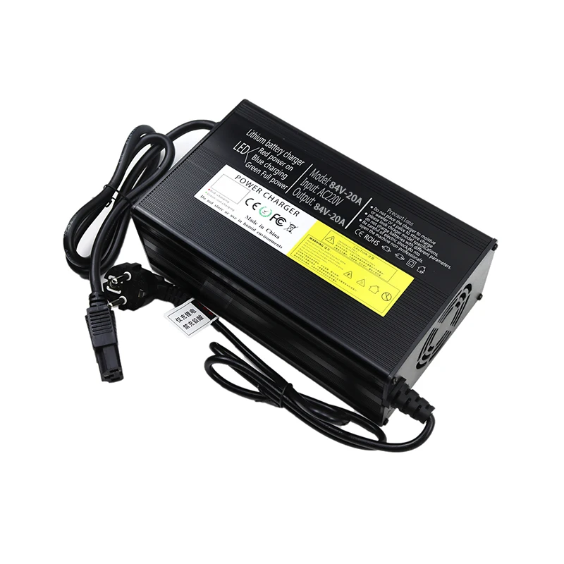 NEW 72V 20S lithium battery charger 84V 5A/8A/10A/12A/15A/20A high-power metal case with LCD display intelligent fast charging