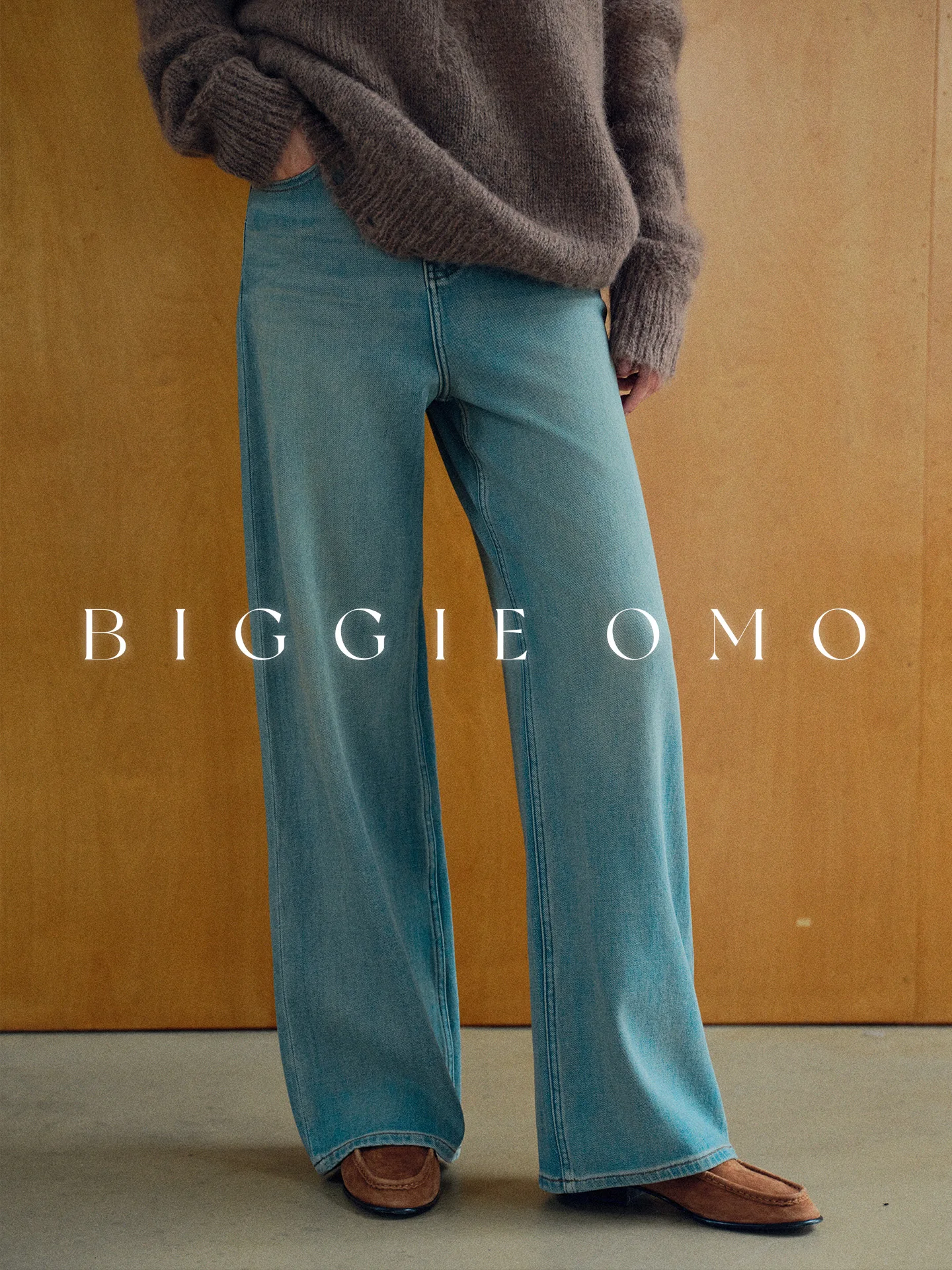 

Женские длинные брюки Biggie из мягкого денима с винтажным дизайном и рюшами, осенние, хлопковые, эластичные, с завышенной талией