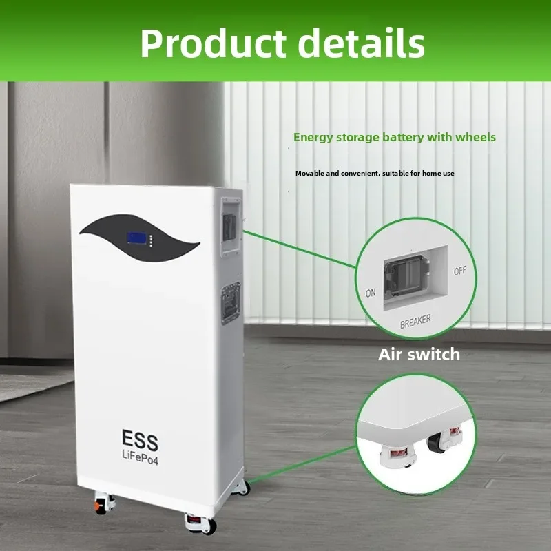 Mobile Solar Photovoltaic Energy Storage 51.2V 300AH   Large-capacity Power Supply Stall for Household Use