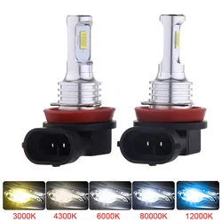 2Pcs H8 H11 CSP LED Bulb H16 JP 9005 HB3 9006 HB4 Lamp Super Bright Car Fog Lights Day Driving Running Light 12V 6000K White