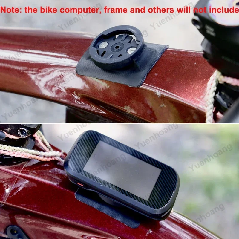 1 Set für Garmin/IGPSPORT/Blackbird GPS-Fahrradcomputerhalterung, Klebehalterung für das Oberrohr, flexible Basis, 190 mm, inklusive Sicherheitsleine. – Detail 4