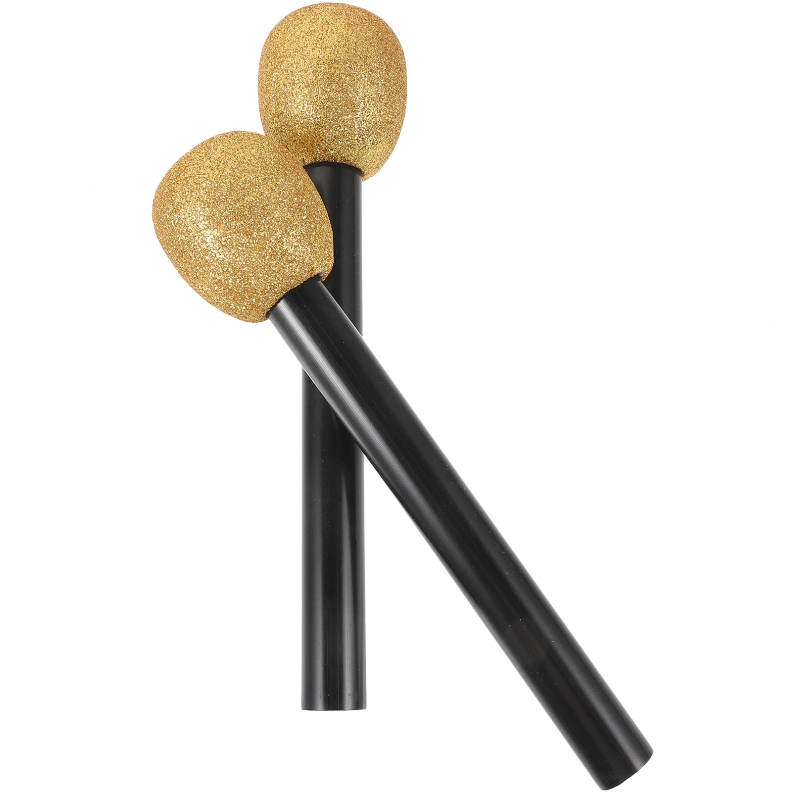 2 Pcs Wireless Simulated Gold Powder Microphone Toddler Toys Kids Karaoke Foam Fake