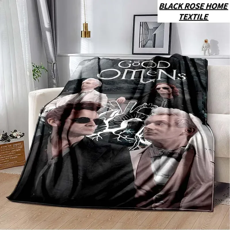 

Fashion Art HD Print Good omens Movie Blanket Bedroom Sofa Soft Bed Sheet Plush Sleeping Blanket Friend and Family Birthday Gift