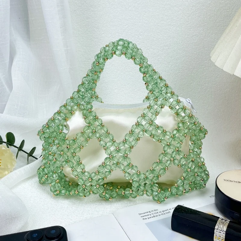 

2026 Fashion Crystal Bead Handbag Exquisite Handmade Weaving Bag Niche Luxury Evening Package Banquet Package Party Package