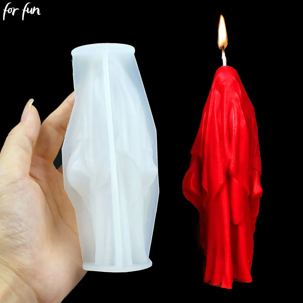 For Fun DIY Wizard Candle Silicone Candle Molds Aromatherapy Plaster Soap Mold Resin Mold Home Decoration Halloween Ornament