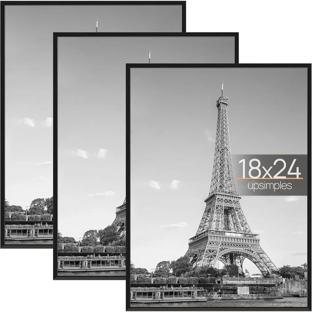

Набор из 3 черных фоторамок 18x24 с выдвижными полосками для легкого крепления на стену