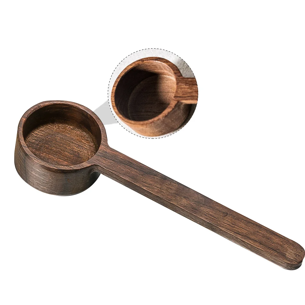 

1pc Coffee Spoon Black Walnut Wood Kitchen Measuring Tool For Ground Coffee Tea Powder Measuring Scoop