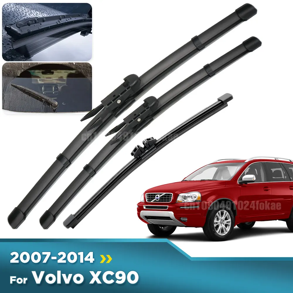 

For Volvo XC90 2007-2014 2008 2009 2010 2011 Wiper Front & Rear Wiper Blades Windshield Windscreen Window Brushes 24"+22"+15"