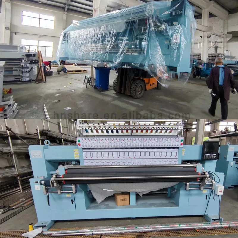 آلة صنع خياطة اللحف ذات الذراع الطويلة الأوتوماتيكية سترة منتفخة على شكل أوزة