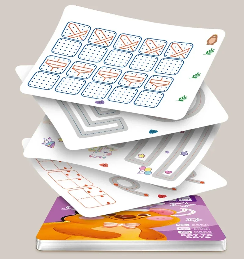 Children's Magic Practice Book Magic Tracking Manual Montessori Pen Control Training Card Reusable Tracking Education Book