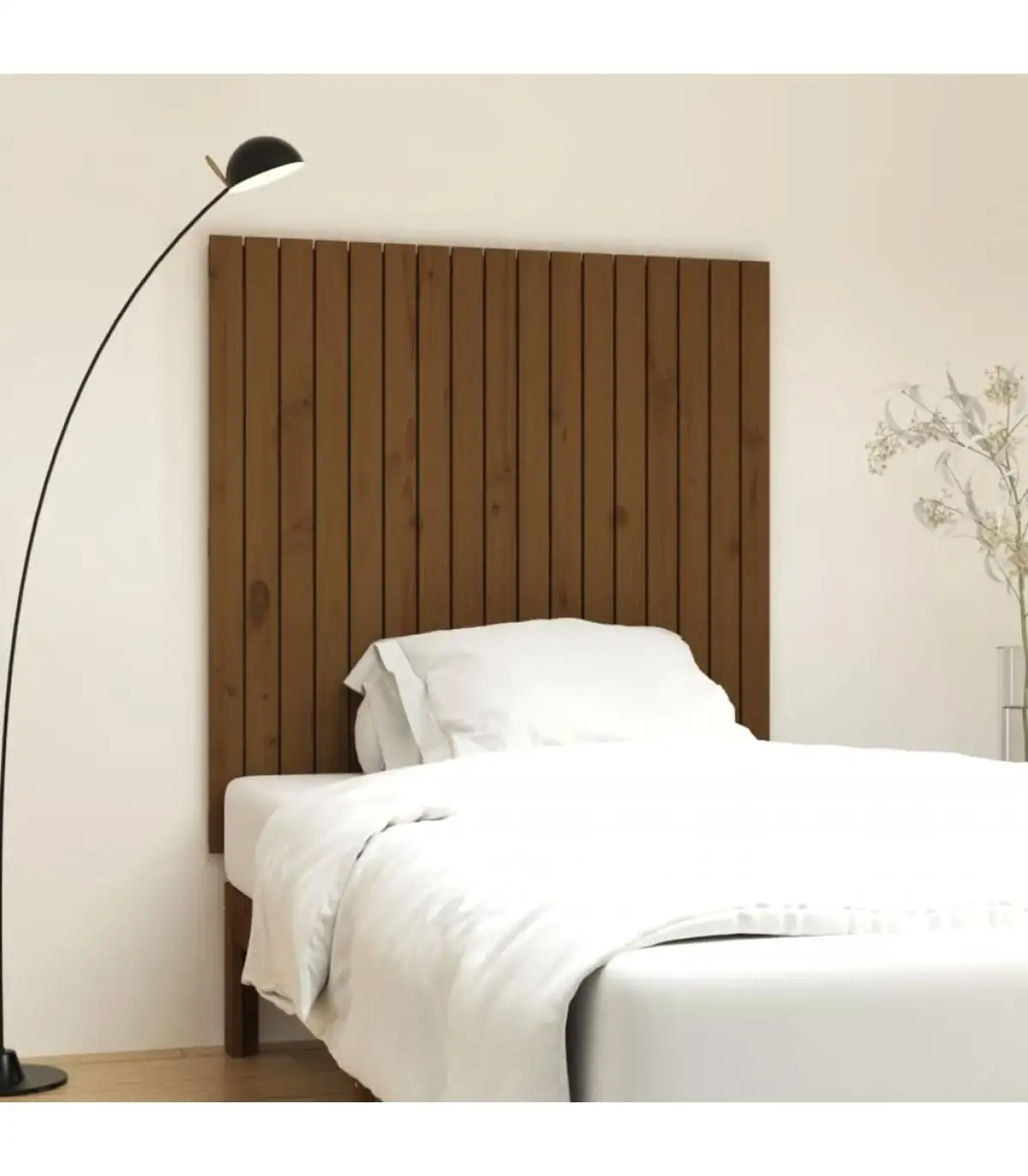 Headboards and Feet Bed Headboard Wall Wood Pine Brown Honey 108x3x110 cm