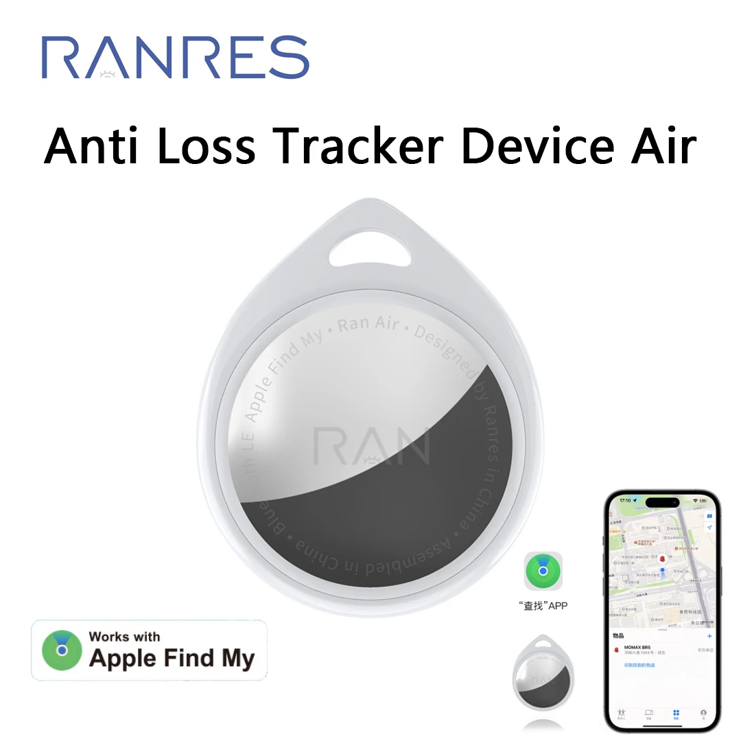 

RANRES Air Smart Anti-loss Tag Tracker Device Bluetooth One Click Remote Location for Finding Objects Works with Apple Find My